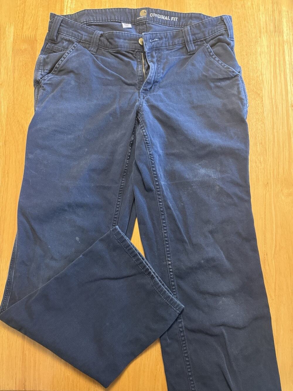 Carhartt Womens 6 Regular Original Fit Navy Work Pants Carpenter Utility Canvas